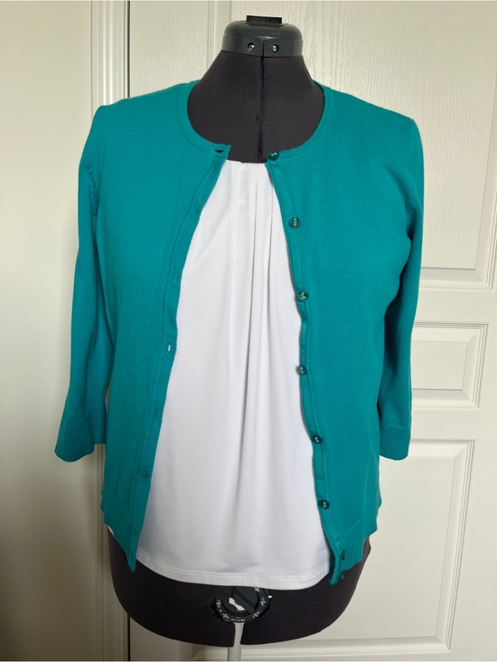 croft & barrow Sweaters - croft & barrow Teal Lightweight Knit Cardigan
